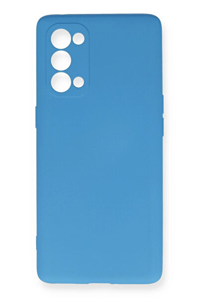 NewFace حافظة Reno 5 Pro مصنوعة من السيليكون المخملي الداخلي - أزرق Dpmah