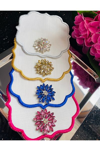 ELÇİÇEK HOME Presentation Napkin, Cocktail Napkin, Coffee Side Presentation Napkin 4 Pieces