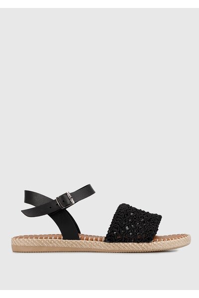 Provoq Жіночі чорні плоскі сандалі