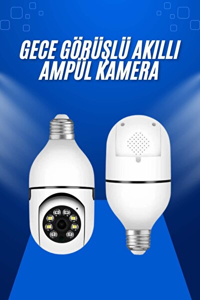 markentegra Ev Kamerası Wifi Kamerası Gece Görüşlü Akıllı Ampül Kamera