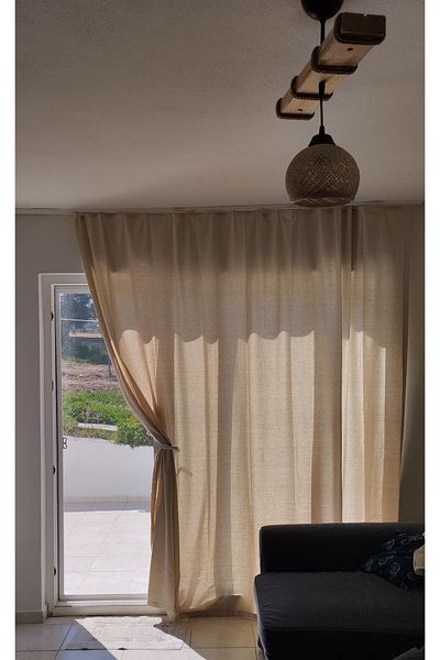 DENBU TEKSTİL Buldan Woven Linen Curtain and Sunshade 100% Natural Fabric