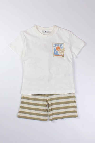 Minipomes Boy's Combed Cotton Shorts Set