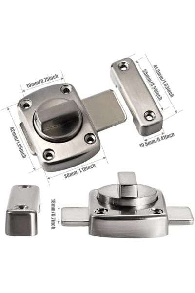 Generic JIANHY 2 Pcs Rotate Bolt Latch Door Latch Stainless Steel Anti Theft Protection
