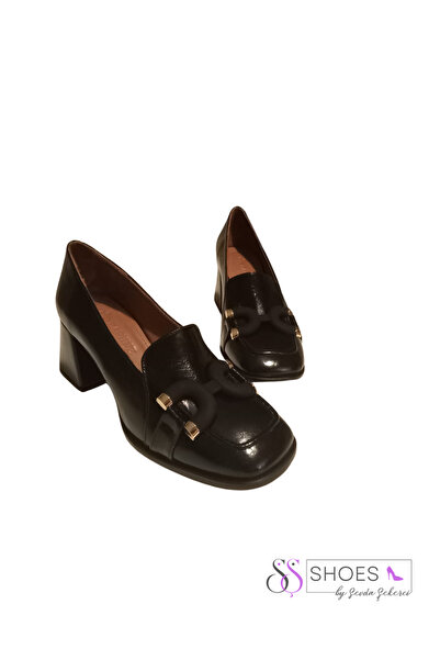 Sevda Şekerci Hakiki Deri Rugan Siyah Ayakkabı