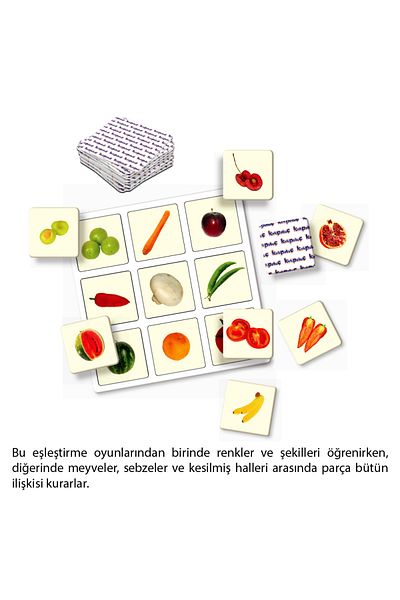 Kırkpabuç Puzzle Fruits Vegetables - 40 Piece Educational Matching Game 7309