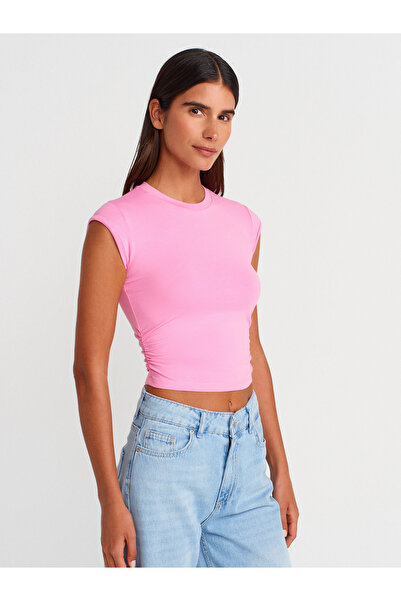 Dilvin 30899 Μπαλάκι με λεπτομέρεια στο πλάι, ροζ