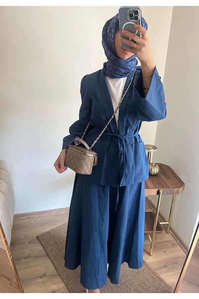 Line By Touches Front Tie Jacket Skirt Suit
