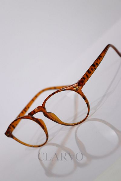 Clarvo Cv1002 Unisex Leopard Patterned Blue Light Protection Transparent Glasses