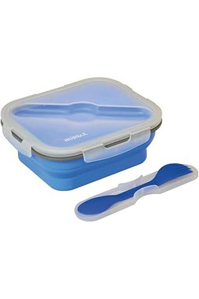 Mu Art Ahşap Campout Nurgaz Single-Burner Silicone Folding Storage Container, Durable Camping Equipment, Camping Accessory