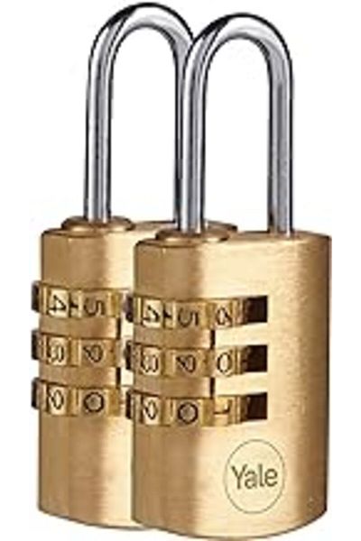 Hepta Collection Yale Y150B/22.9/120/2 - 22.9mm Combination Brass Padlock Set of 2 - Standard Protection - Steel Ring -