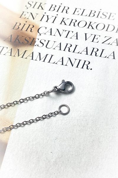 roshel Steel Silver Color Thin Chain Steel Necklace
