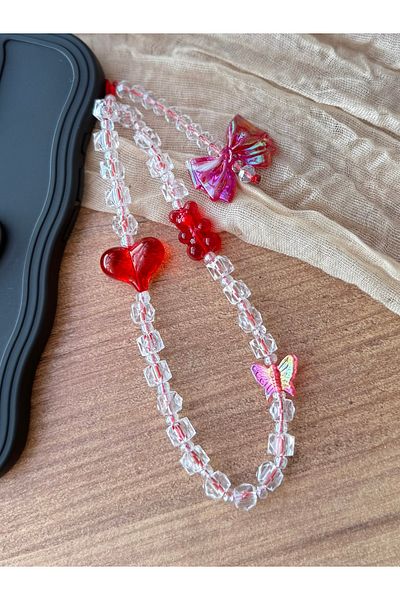 MirazTasarim Mi̇raztasarim Transparent Cube Beaded Colorful Detail Phone Charmi/Phone Strap Bag Charmi8