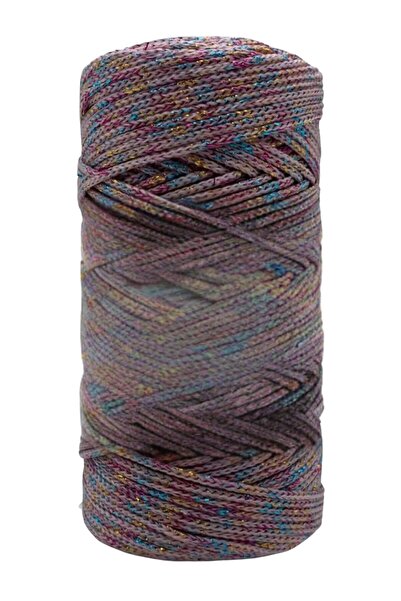Marsilyan Macrame Rope 3mm Polyester Gray Glitter