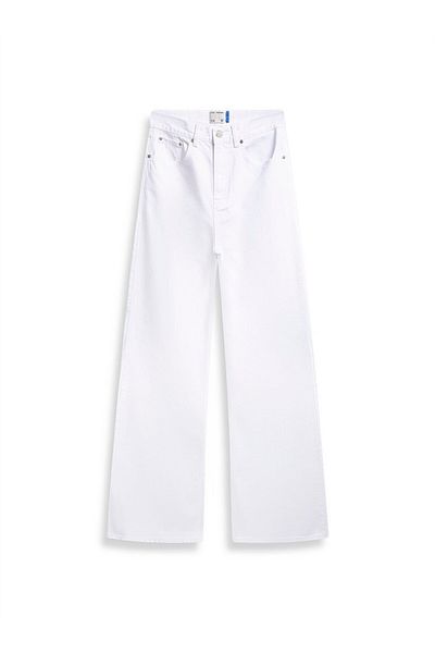 Ltb Vionne H Pantaloni largi de culoare albă