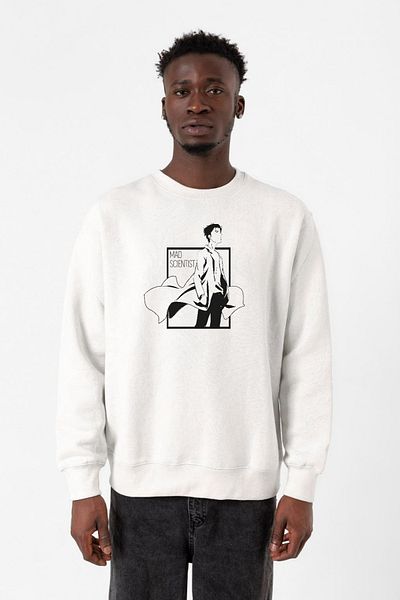Tshirthane Steins Gate Rintarou - Ανδρικό φούτερ με λευκό 2 κορδόνι