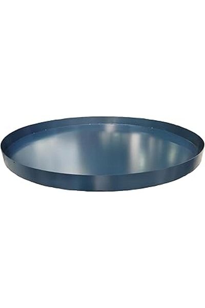 Mu Art Ahşap Metal Flower Pot Mat Inner Outer Flower Pot Mat Decorative Flower Pot Bottom Diameter 58 cm Depth 3.5 cm Anthracite Re