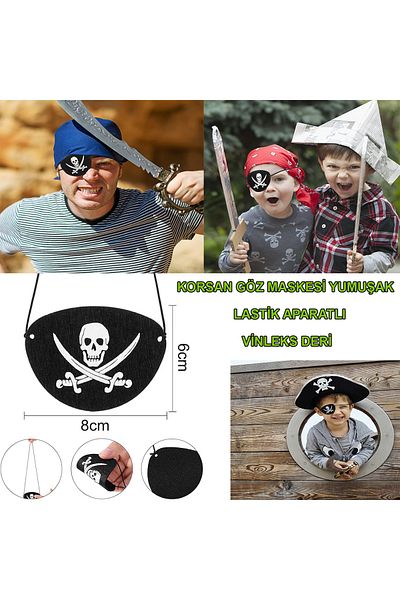 En Moda Bu قناع عين القرصان الجلدي من فينليكس مع مطاط
