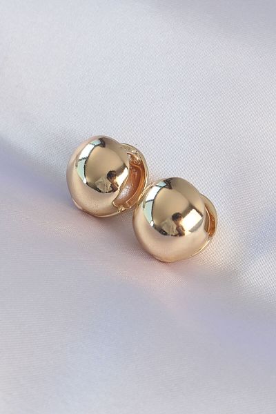 Skygo Gold Colored Brass Minimal Heel Stud Earrings - Hollow Inside - TJ-BKP8984