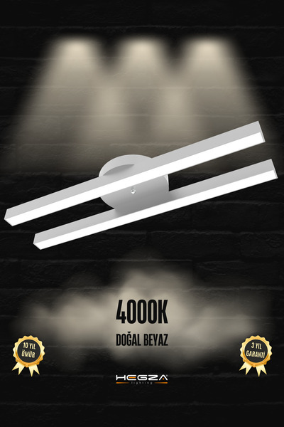 Hegza Lighting Mellızo ( Gri Kasa, Doğal Beyaz Işık ) Modern Plafonyer Led Av...