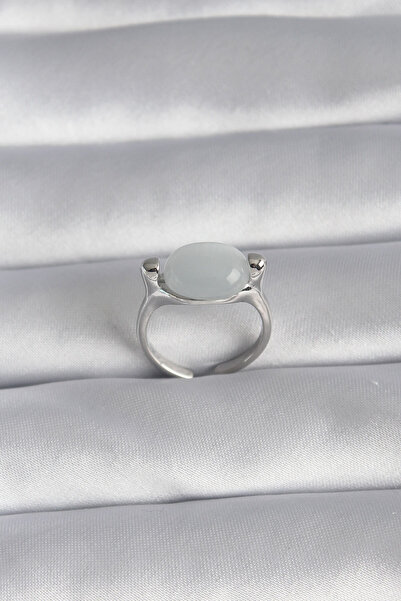 Twin Store Brass Silver Color Pearlescent Women's Ring
