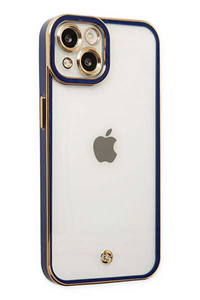 NewFace حافظة آيفون 14 بلس من السيليكون بعدسة ليفا - أزرق SPTGL