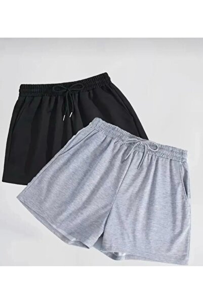 berfmoda SİYAH VE GRİ MEVSİMLİK ŞORT TER TUTMAZ