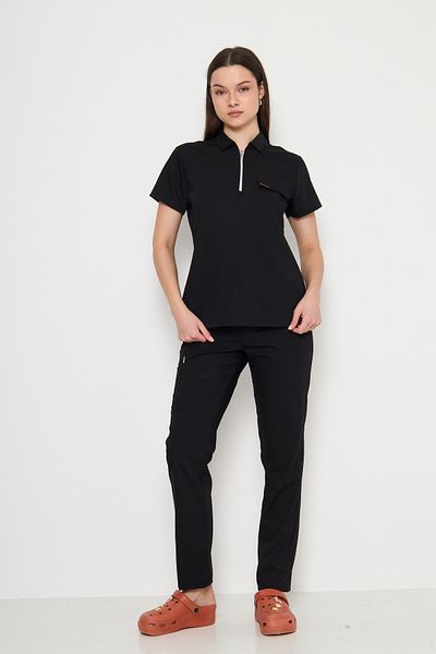 Class Üniforma Uniforme medicale pentru femei cu guler polo negru