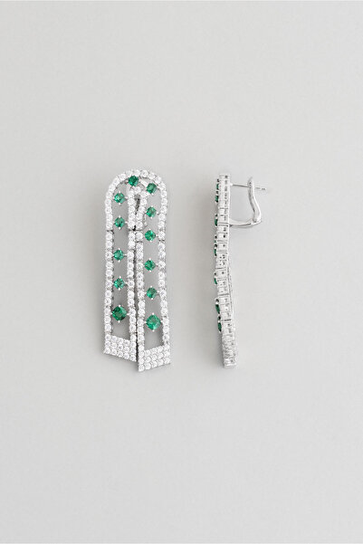 So CHIC... Kraliyet İhtişamı 18 Ayar Beyaz Altın Kaplama Gümüş Tasarım Küpe