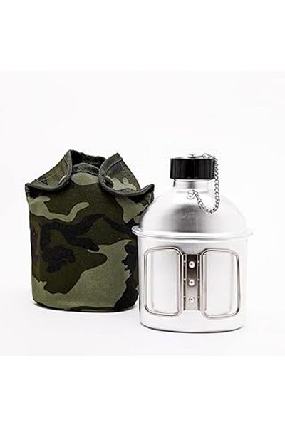 Hepta Collection Goodman Water Bottle with Aluminum Cup 1 Liter, Camouflage