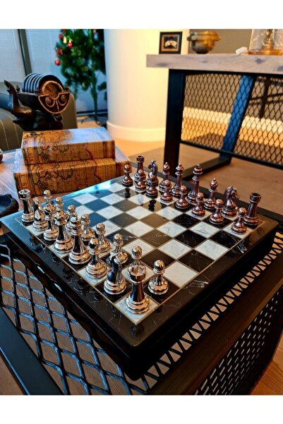 megame Kişiye Özel Ahşap Lüks Satranç Takımı, Figürlü Satranç Takımı, Metal Satranç, Kutulu Satranç Takımı