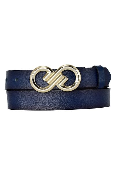 GoDeri 100% Genuine Leather, Gold Buckle 3 Cm Navy Blue Women's Belt; Dress, Trouser Belt = 3cm-kdn-43