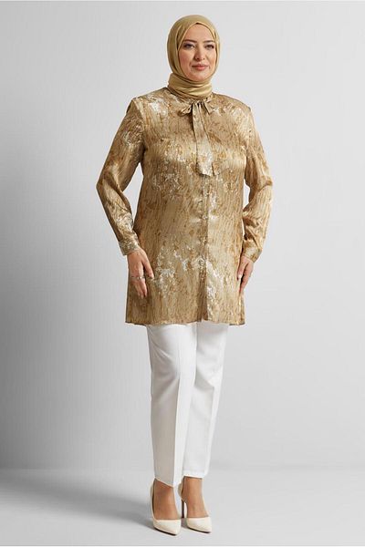 Alvina Patterned Satin Tunic 20707