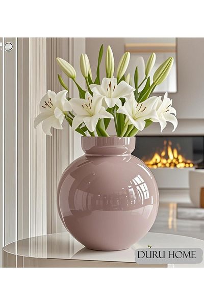 Lui Tasarım Decorative Special Design Modern Stylish Mink Color Vase 22*24*11