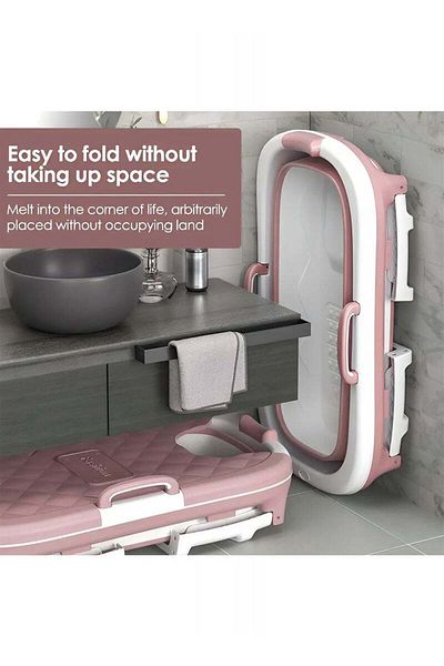 Taimi Foldable bathtub space-saving design for adults and children without cover pink 115x62x52cm
