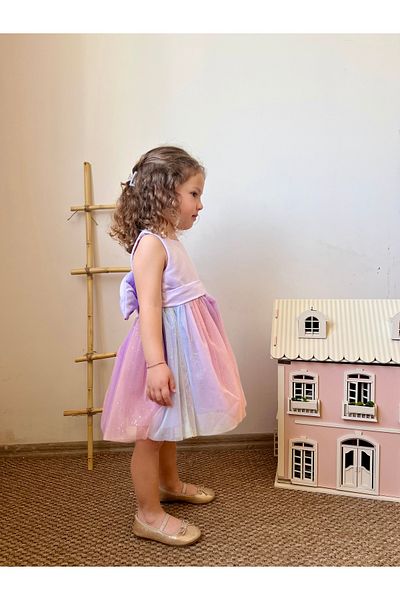 penu baby kids Lilac Top Matte Satin Six Color Skirt Girl's Baby Girl Dress