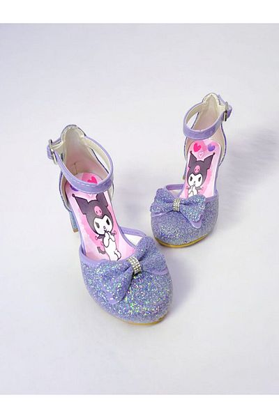 PATİK BEBE Girl's Purple Kuromi Mini Heeled Evening Shoes