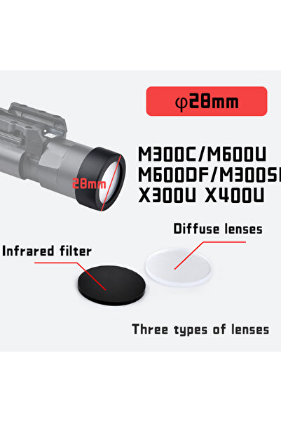 Choice 28mm Cover WADSN Tactical M300 M600 X300 X400V Protector Hunting Weapon light LED Flashlight Cover C