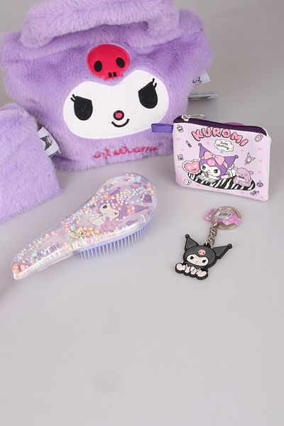 kuromi Dekomus with Licensed New Season Kuromi Plush Basic Arm Bag, Handbag, Coin Bag, Mirror Hair Fi