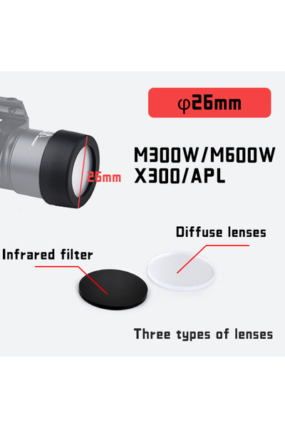 Choice 26mm Cover WADSN Tactical M300 M600 X300 X400V Protector Hunting Weapon light LED Flashlight Cover C