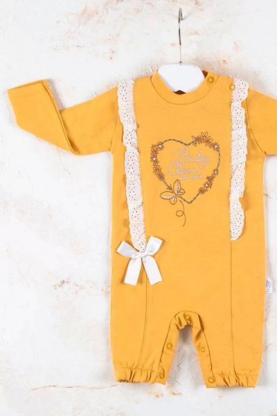 DEFNADA Love Heart Embroidered 100% Cotton Baby Girl Jumpsuit