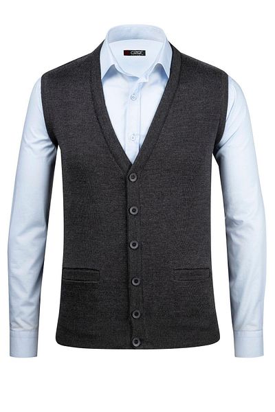 Çizgi Triko Men's Knitwear V-Neck Vest 4241L Bgl-St04038