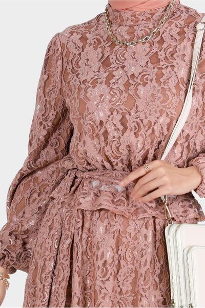 Alvina Belted Lace Double Skirt Suit 42844