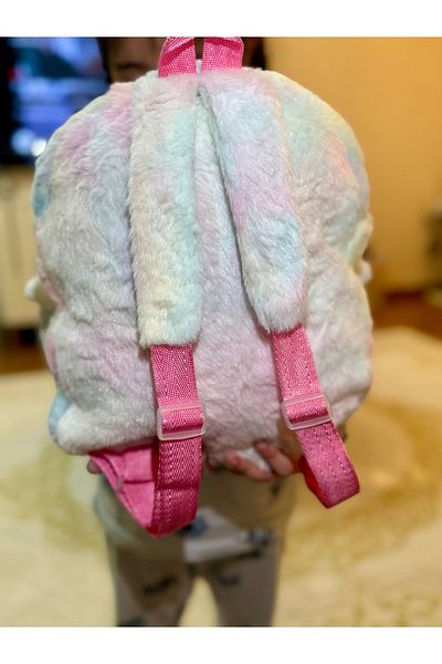 DF ToyShop Uni̇Corn Colorful Plush Backpack Children's Bag