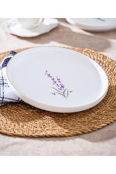 şirin eşyalarım Lavend Royal Porcelain Round Plate / 1 Piece 19 cm