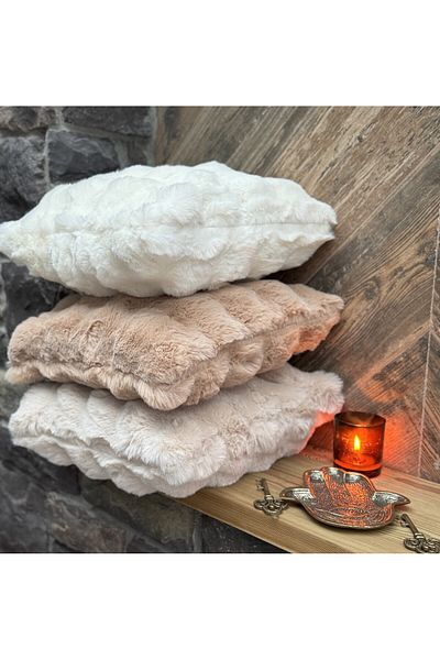 sevaradekor Plush Throw Pillow Cover Fluffy Double Sided Plush Pillow Bubble Plush Throw Pillow Square