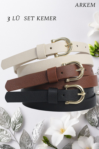 ARKEM CLUB Kemer Klasik PU Kemer, Kot Pantolon, Elbiseler için Kemer Kadın Ke...