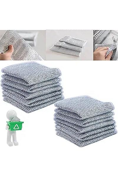 STOREMAX Home 10 Pieces Anti-Scratch Wire Dishcloth, Multi-Purpose Wire Dishcloth for Wet and Dry