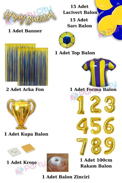 Party City Yellow Navy Blue 2 Year Old Birthday Decoration Set – Party Ornament, Balloon, Banner, Foil Balloons