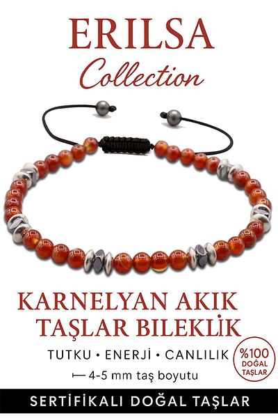 Erilsa Certified Terahertz – Carnelian Agate Stone Bracelet (Thin Model) – Passion, Energy and Living Force Stone
