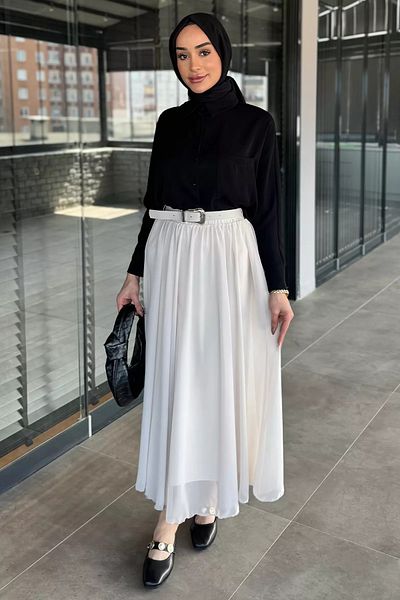 julude Πέτρινη Ζώνη Hijab Φούστα σιφόν